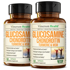 Vimerson Health Glucosamine Chondroitin MSM bottle front shows joint support formula
