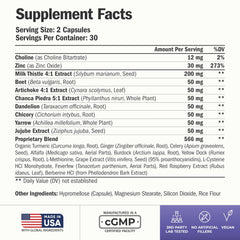 Vimerson Health Liver Cleanse label highlights milk thistle and zinc.