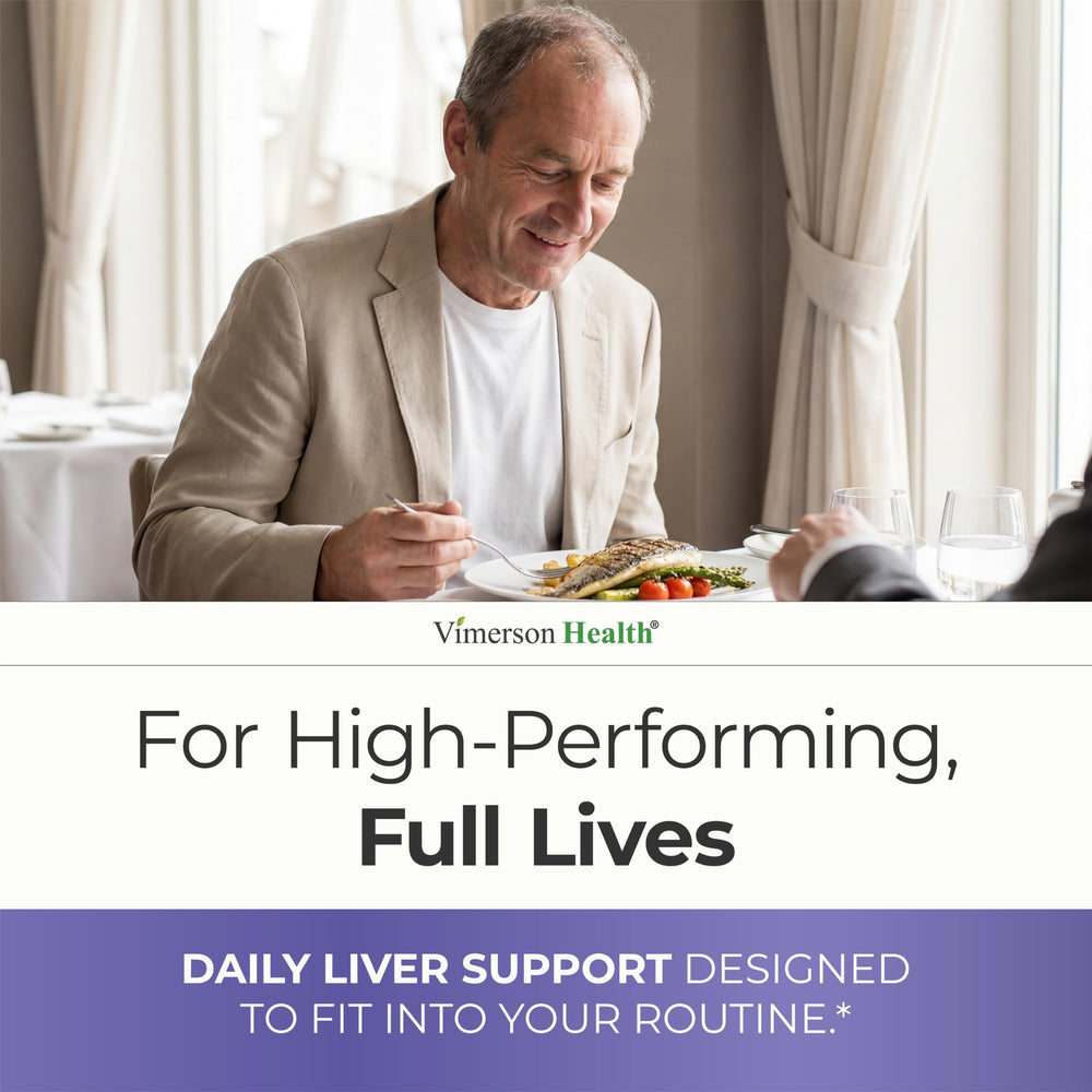 Vimerson Health Liver Cleanse packaging shot emphasizes vegan, non GMO formula.