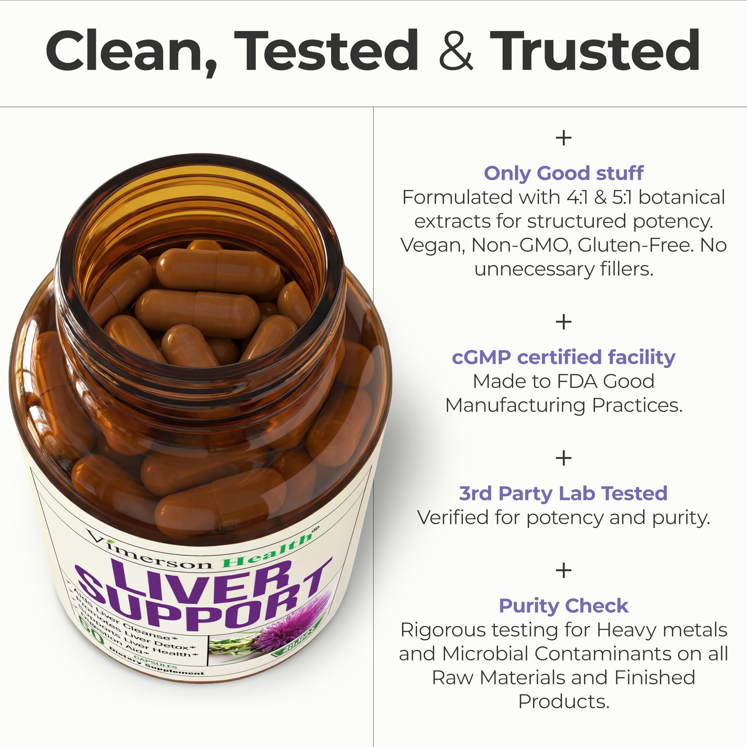 Vimerson Health Liver Cleanse zinc capsule close up for mineral support.