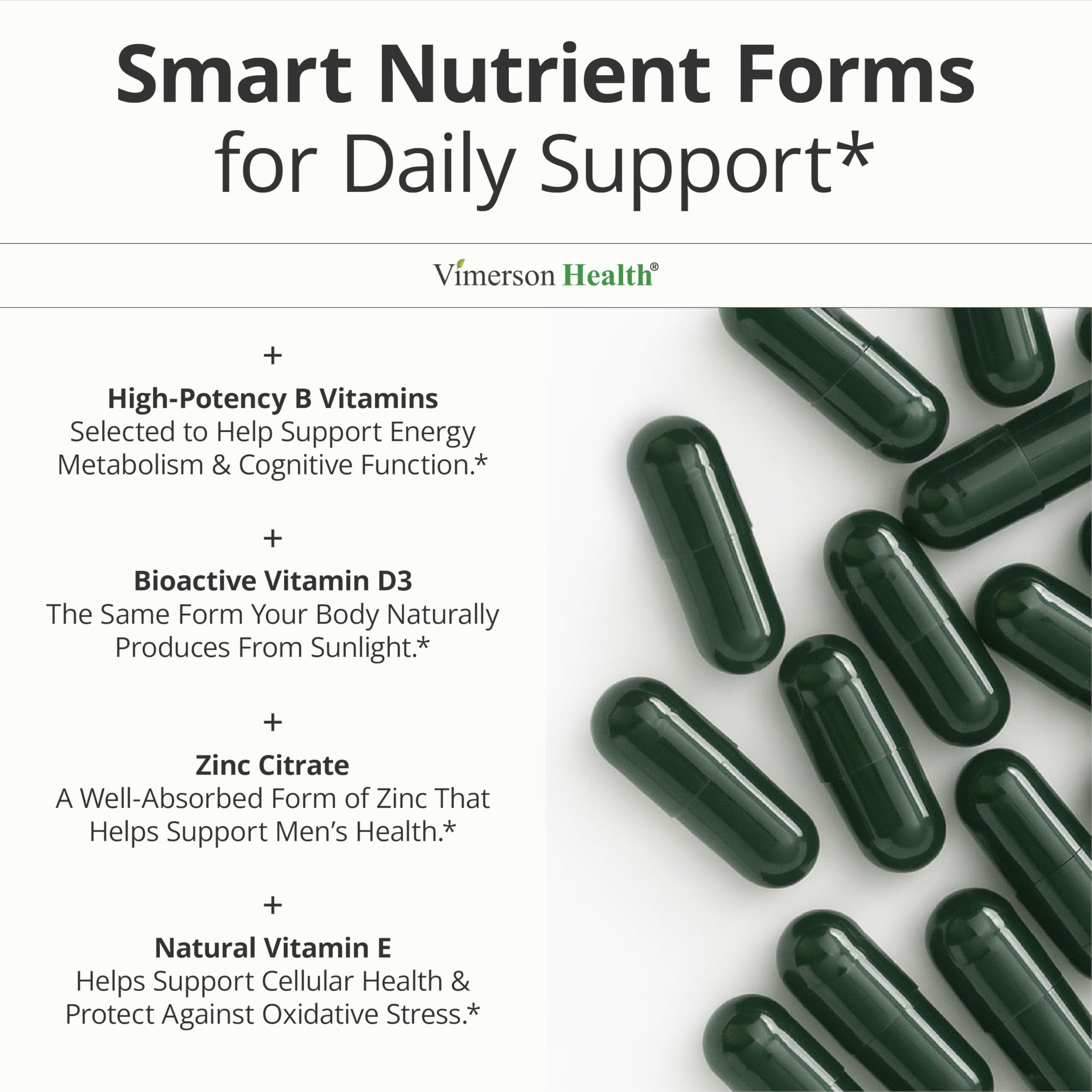 Pouring Vimerson Health capsules for easy daily intake.