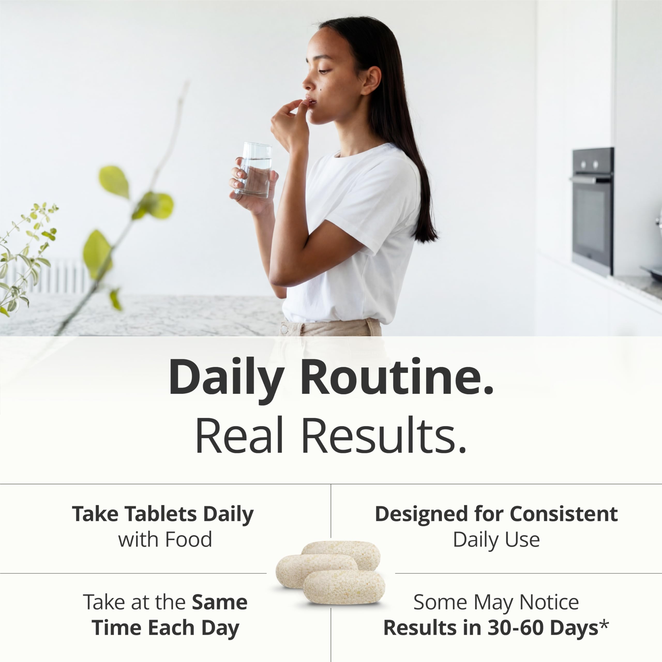 Vimerson Health non-GMO, gluten-free, dairy-free tablets visible in bottle.