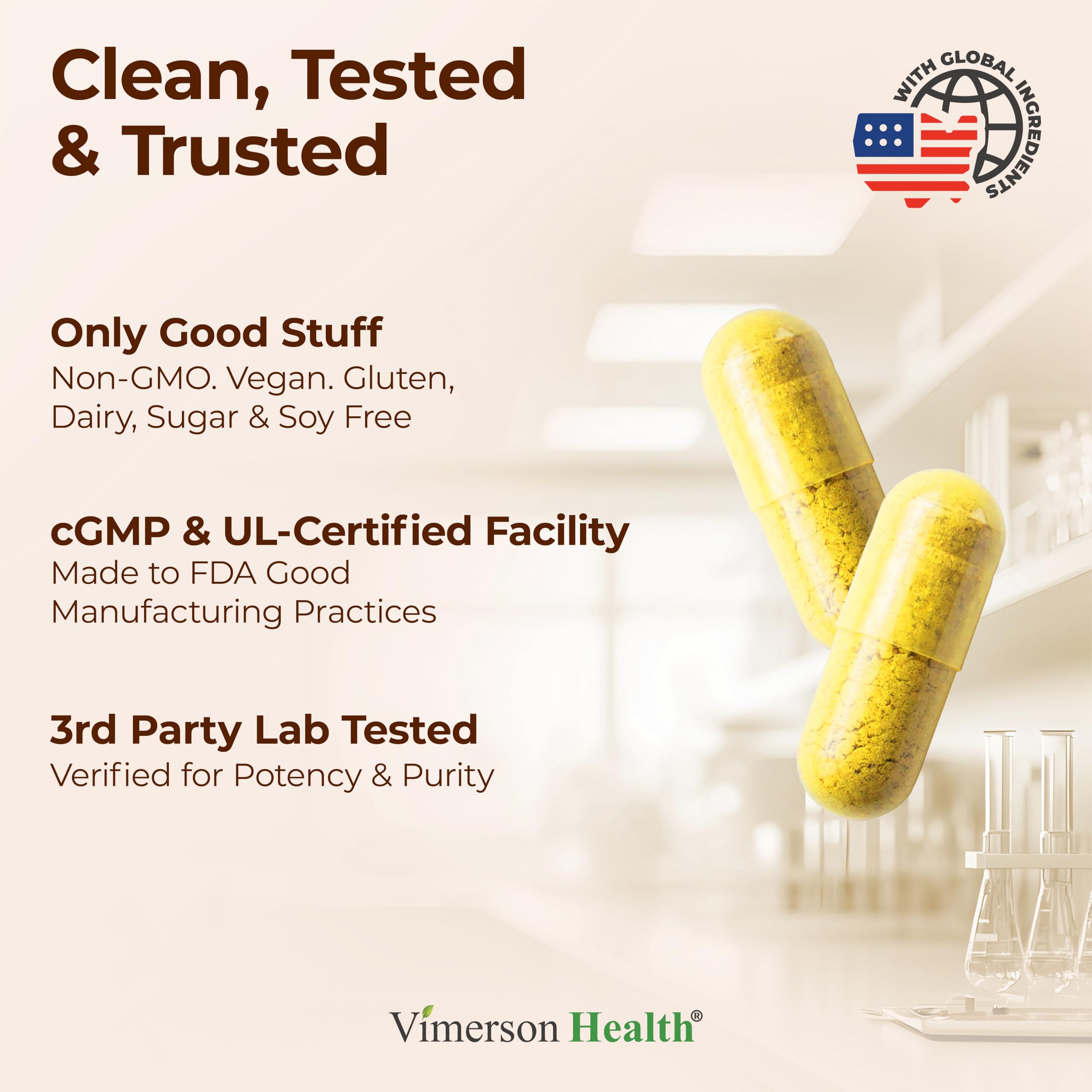 Vimerson Health BioPerine-enhanced ingredient panel showing absorption focus.