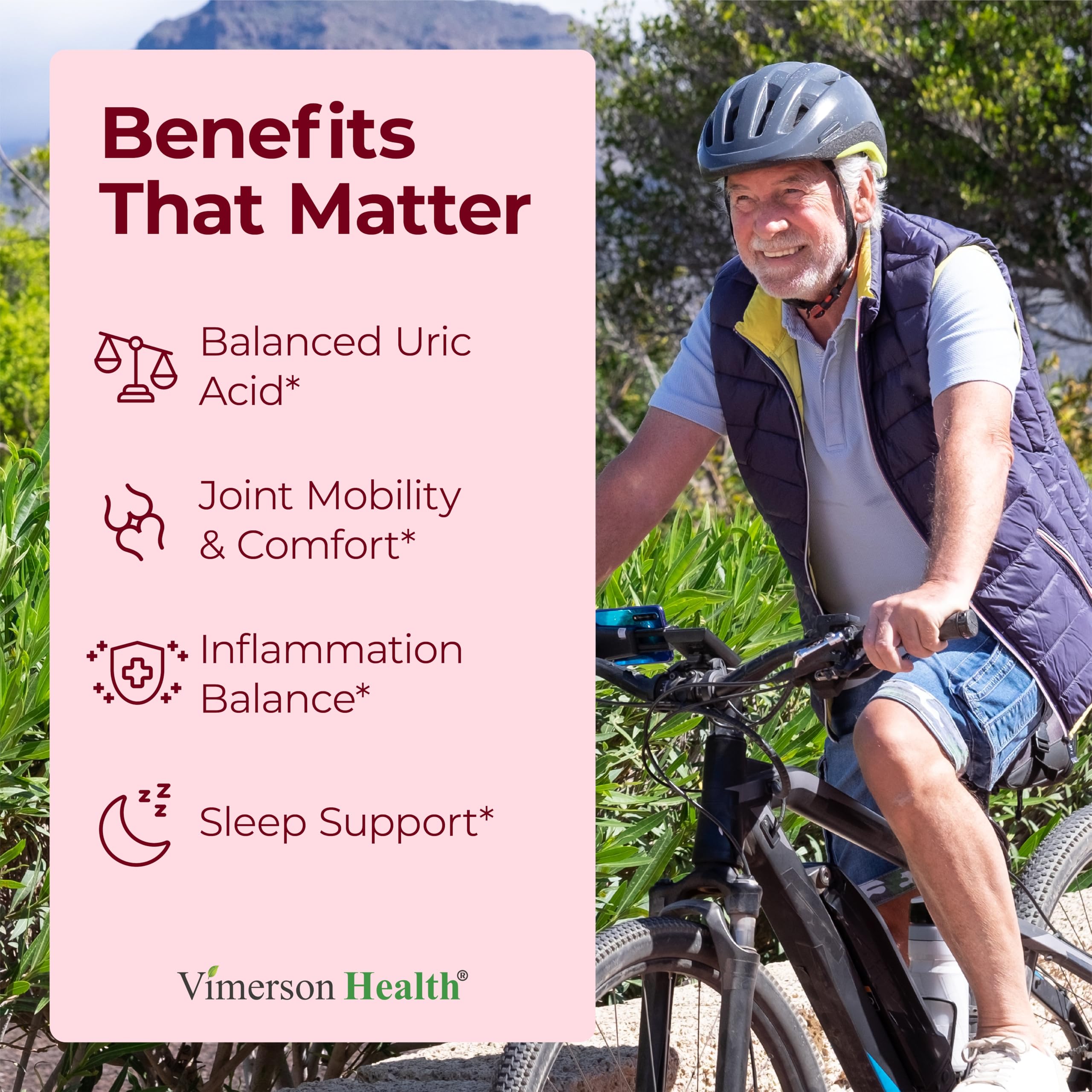 Vimerson Health Tart Cherry Capsules being poured emphasizes simple daily use.