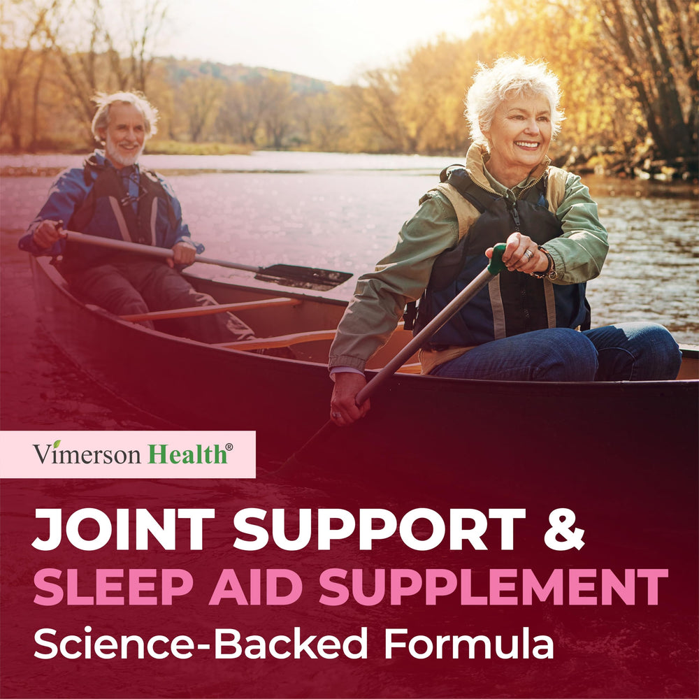 Vimerson Health Tart Cherry Capsules with glass of water for easy routine.