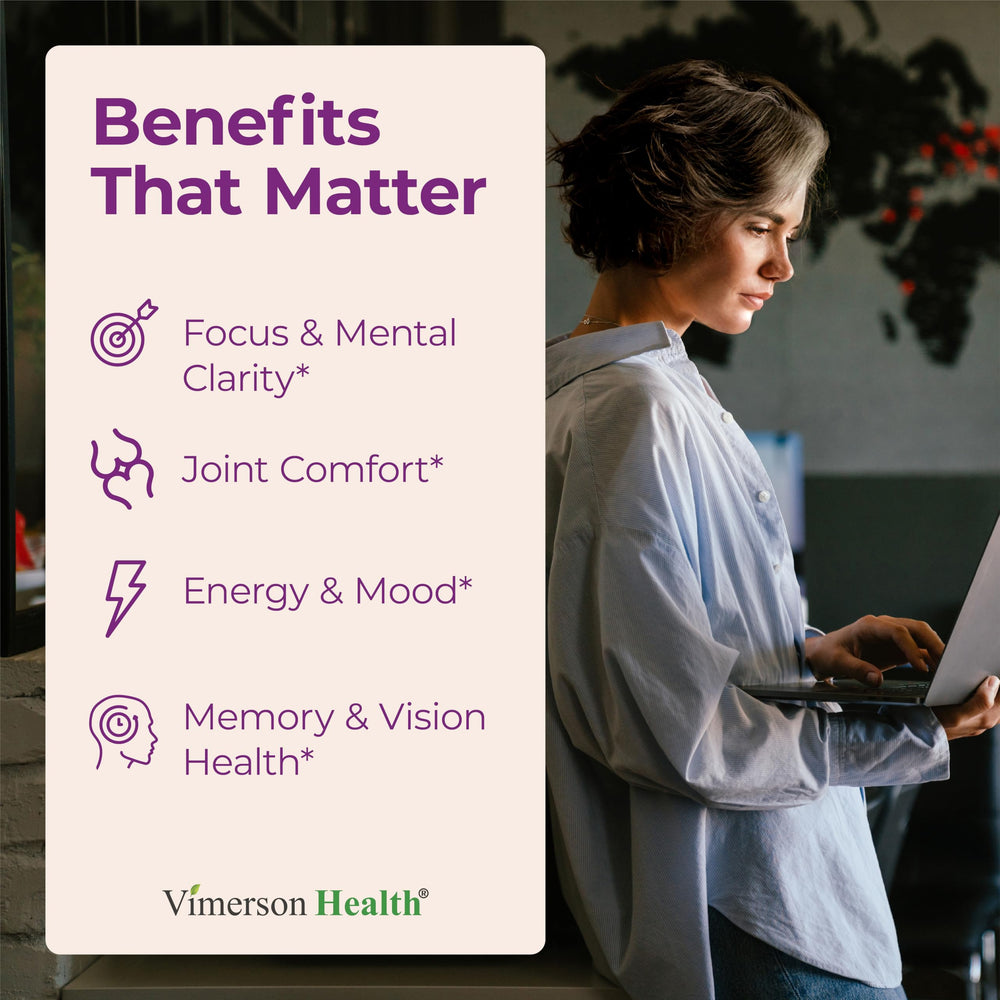 Vimerson Health turmeric curcumin capsules supporting joint comfort and mobility.