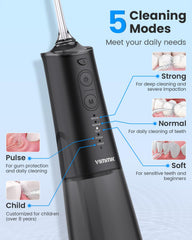VIMMK Water Flosser 360° rotating head reaches hard-to-clean areas