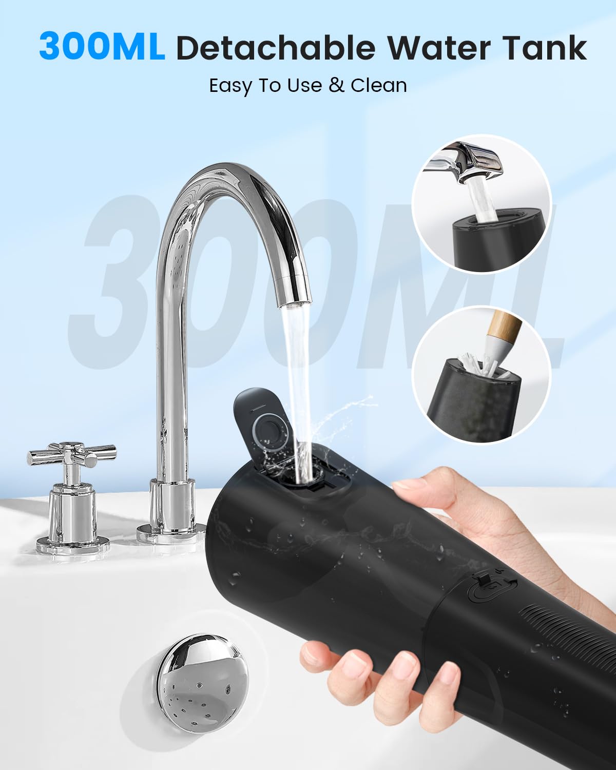VIMMK Water Flosser IPX7 waterproof for safe shower use