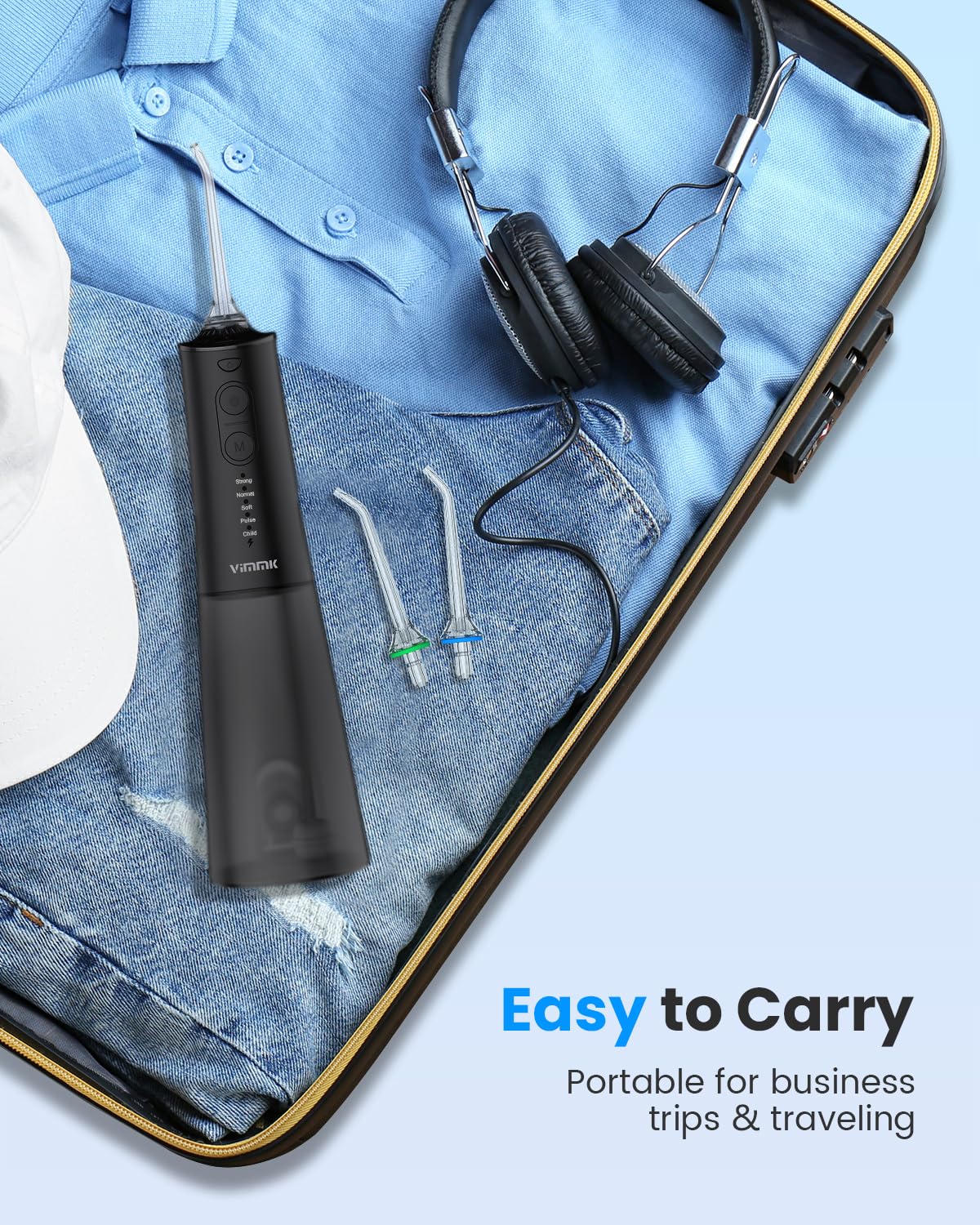 VIMMK Water Flosser ideal for travel and on-the-go cleaning
