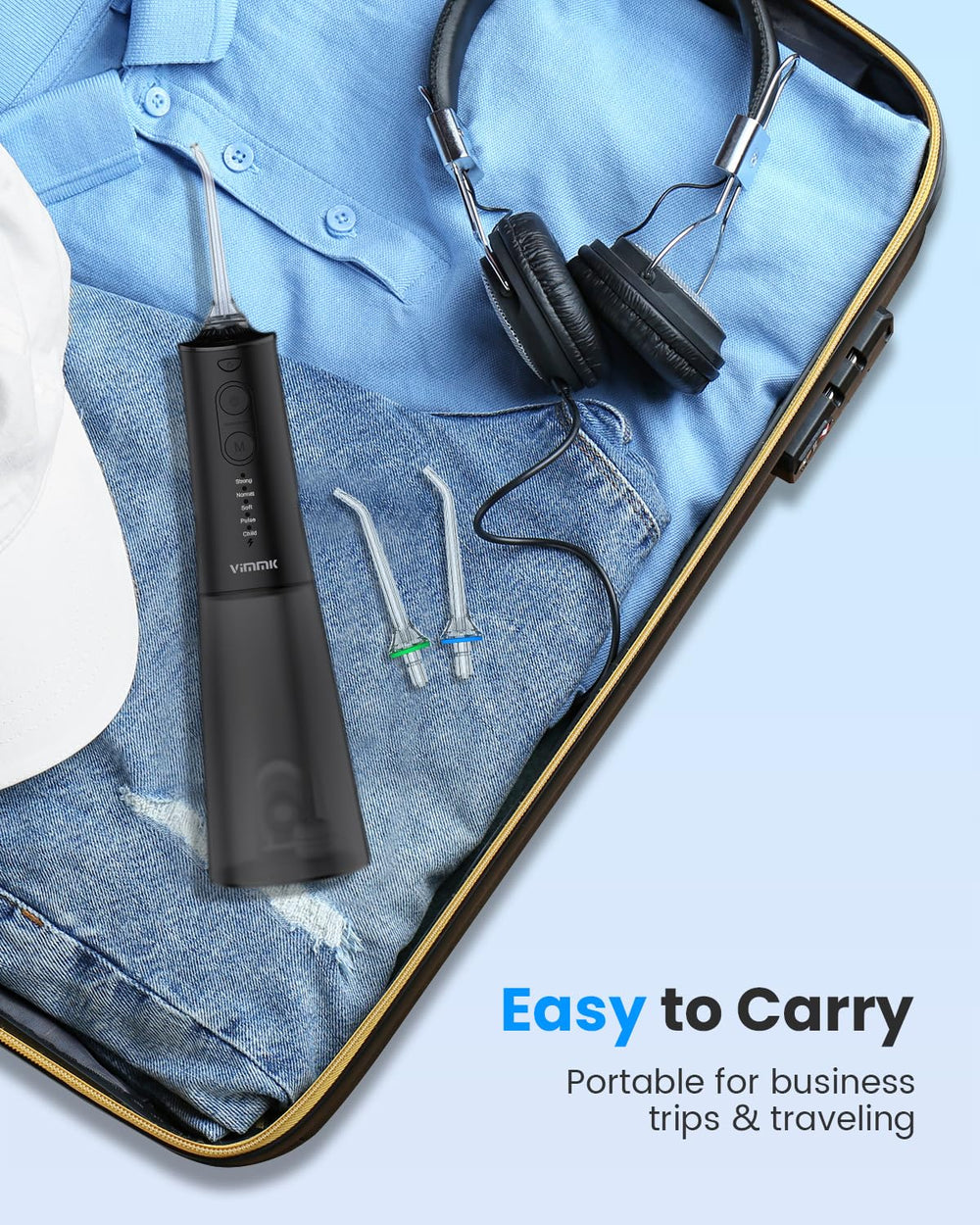 VIMMK Water Flosser ideal for travel and on-the-go cleaning