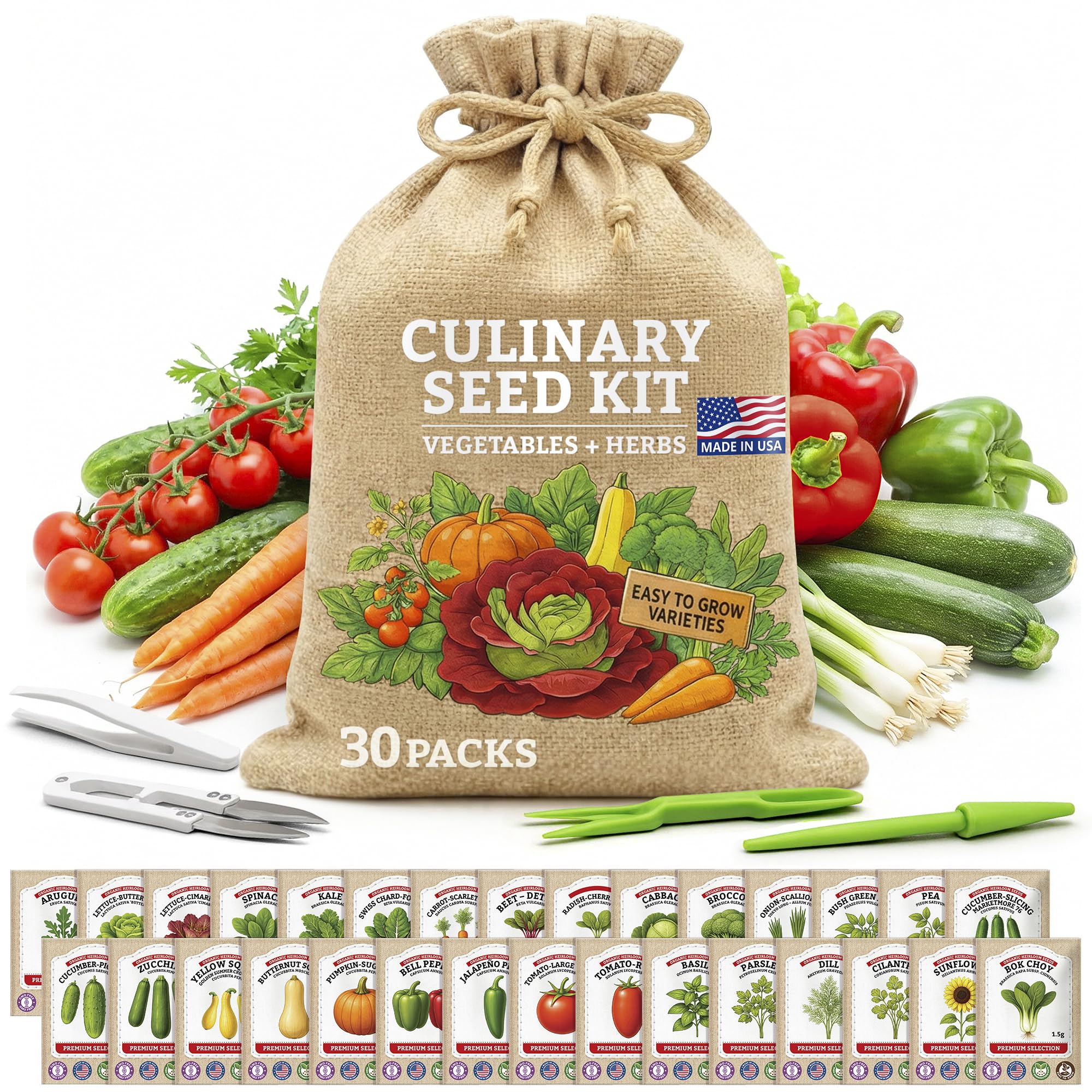 Vimtoba culinary seeds pack cover showing the complete beginner-friendly kit