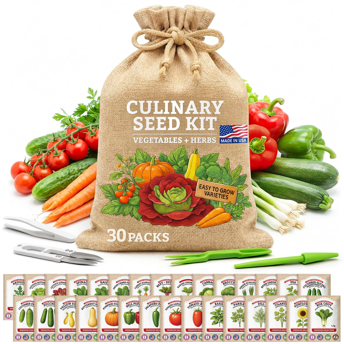 Vimtoba culinary seeds pack cover showing the complete beginner-friendly kit