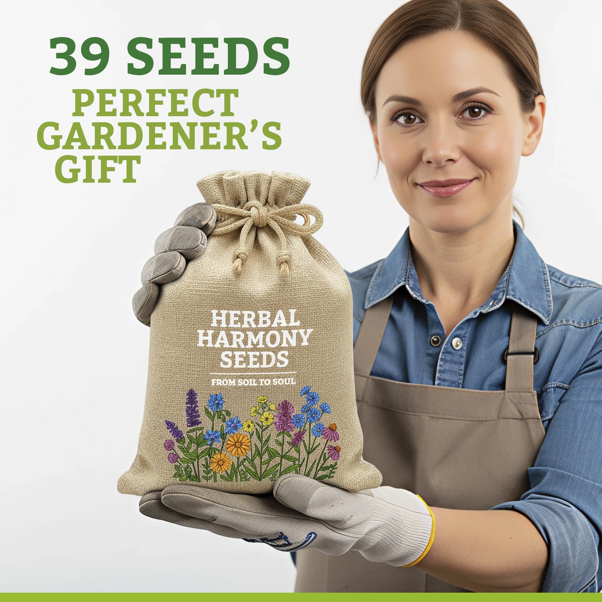 Vimtoba medicinal herbs gift bag showcasing 39 seeds for thoughtful gardening gifts
