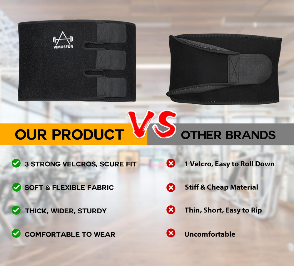 VIMUSFUN Waist Trimmer Belt made of premium neoprene for comfortable support.