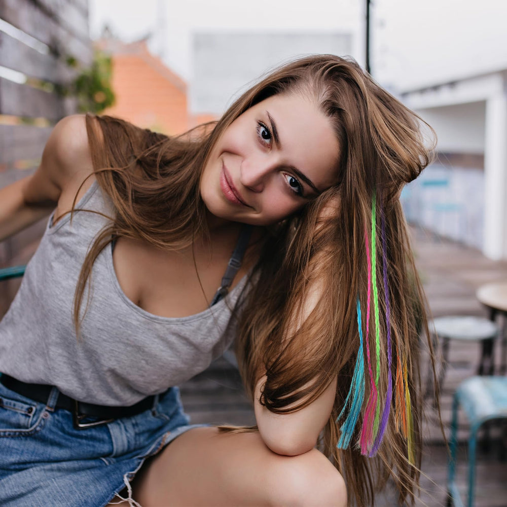Vin Beauty model wearing extensions for cosplay or party