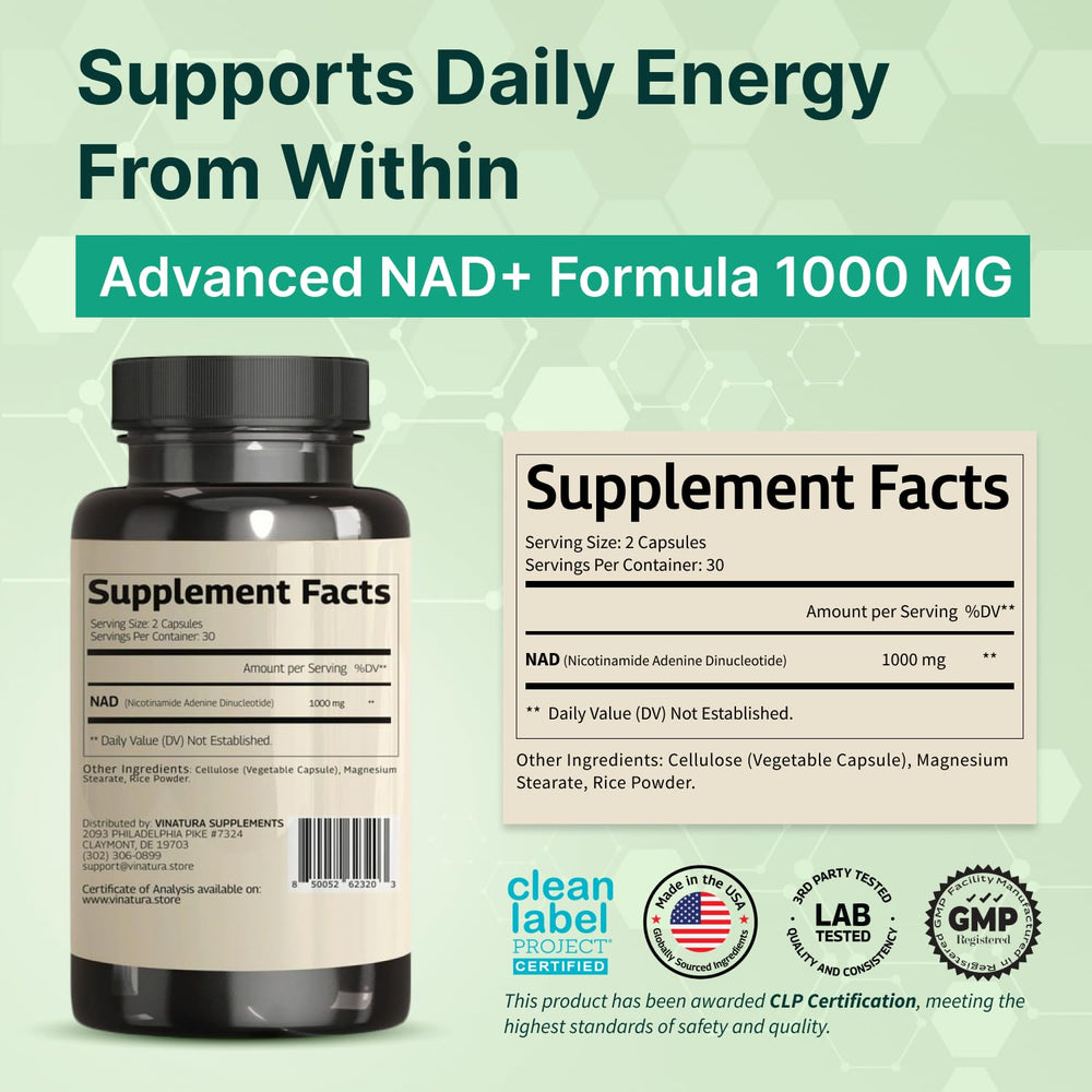 VINATURA NAD capsules close-up ready for daily use