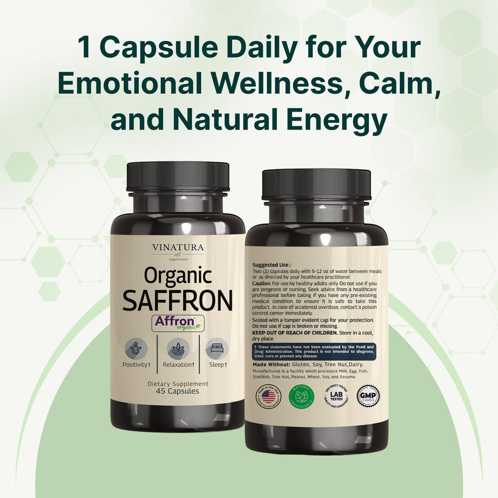 VINATURA saffron capsules supporting daily relaxation and balance