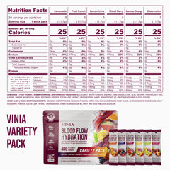 VINIA blood-flow hydration dissolves in water to support circulation after activity