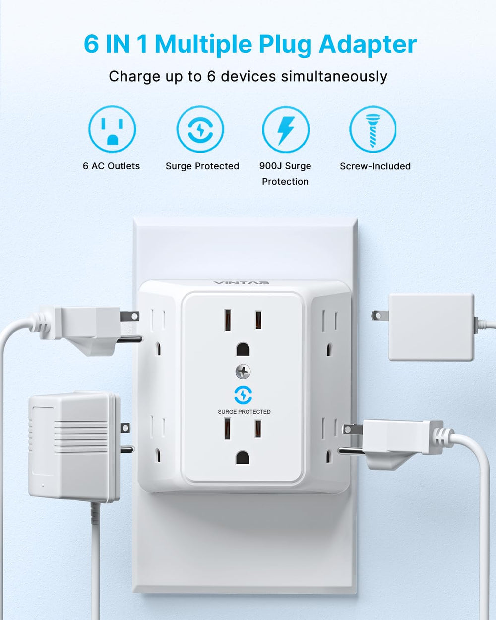 VINTAR mountable wall tap with screw keeps outlet secure