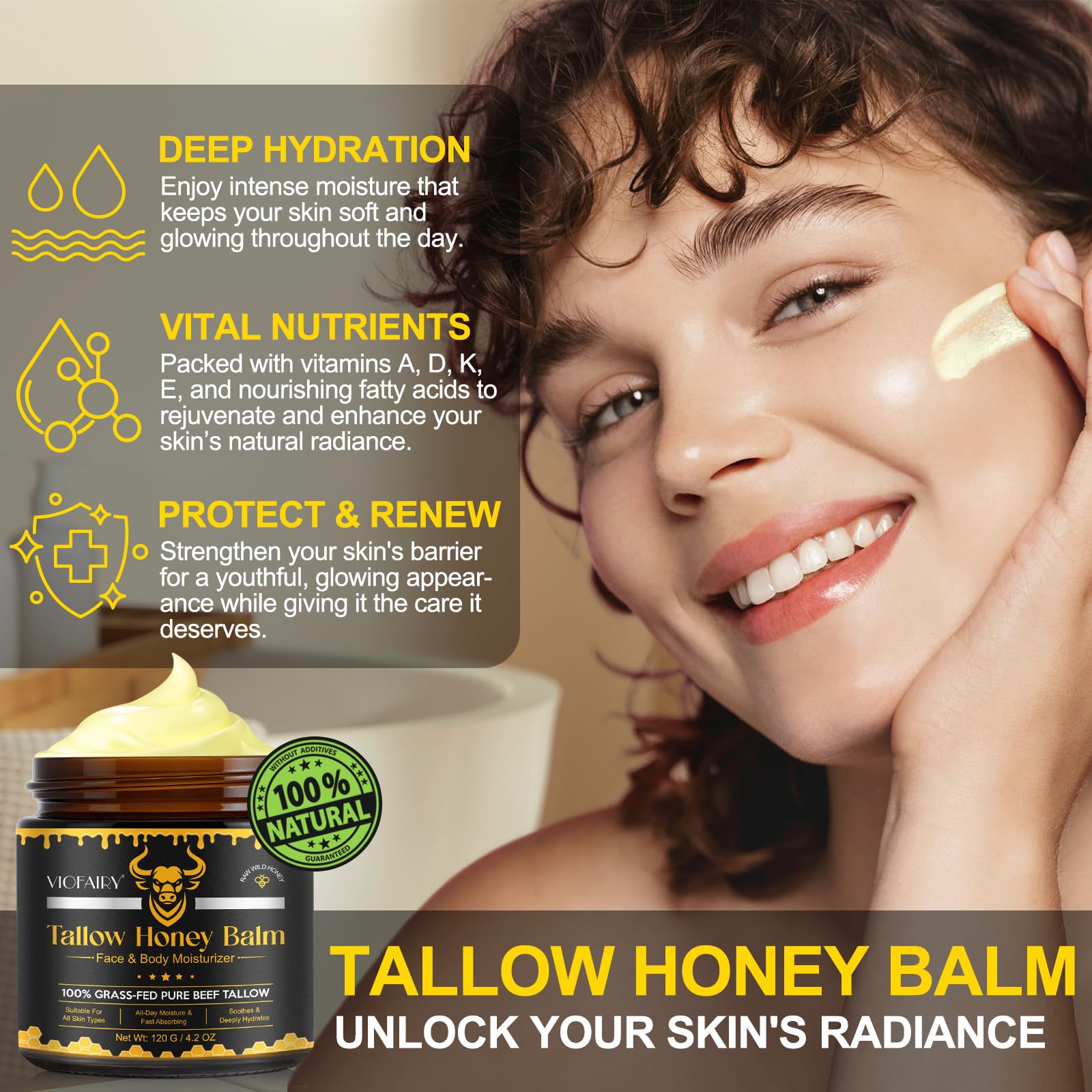 VIOFAIRY moisturized skin with a gentle glow after use.
