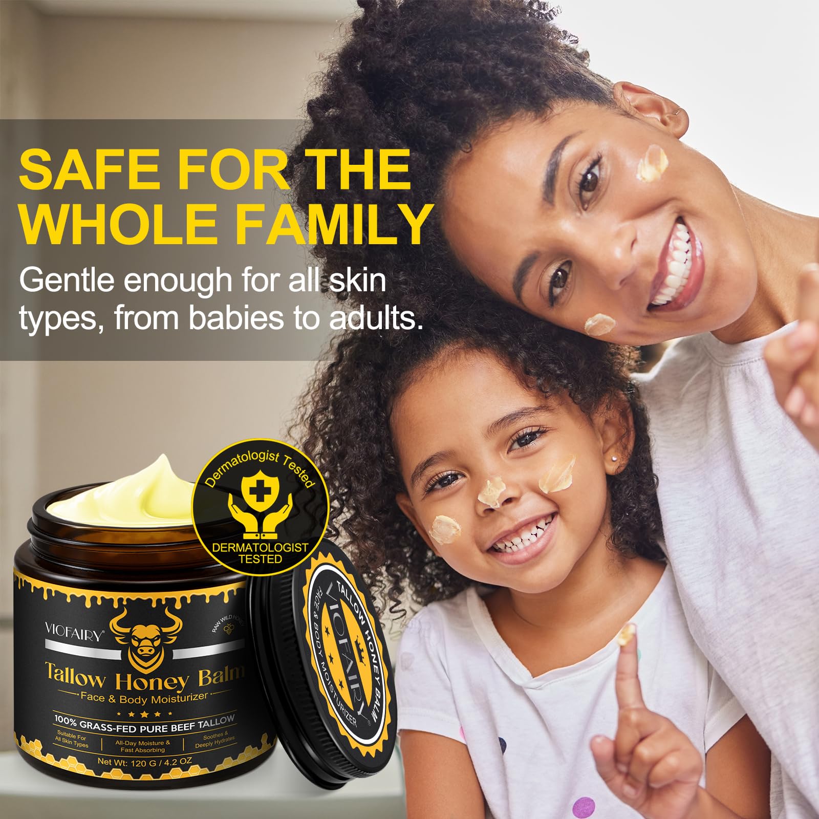 VIOFAIRY raw wild honey detail highlights natural humectants for skin.