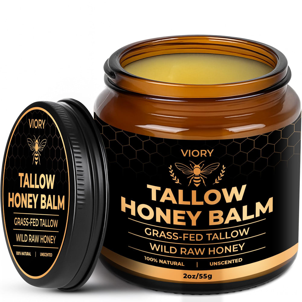 VIORY Tallow and Honey Balm texture close-up for easy application and hydration