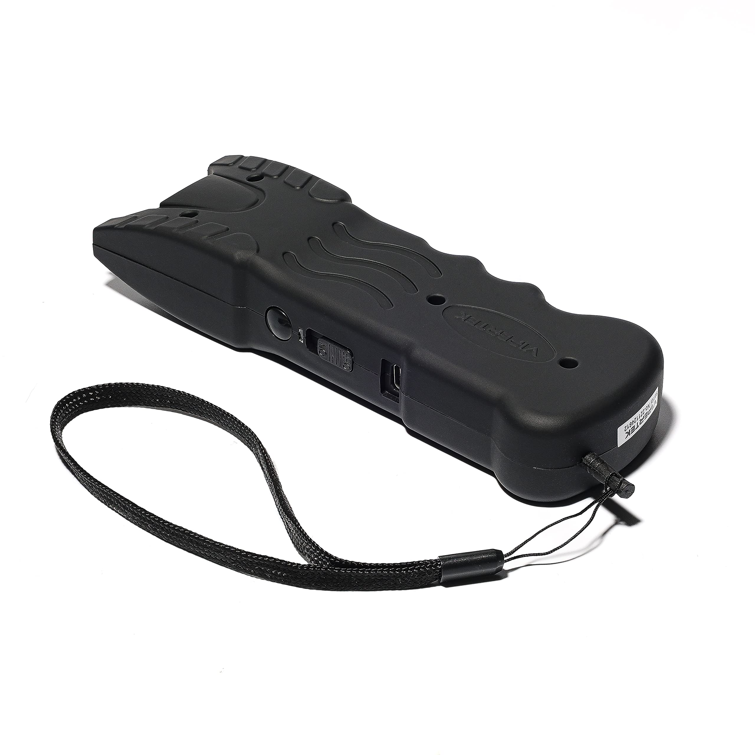 Bright LED flashlight on VIPERTEK stun gun illuminates surroundings.