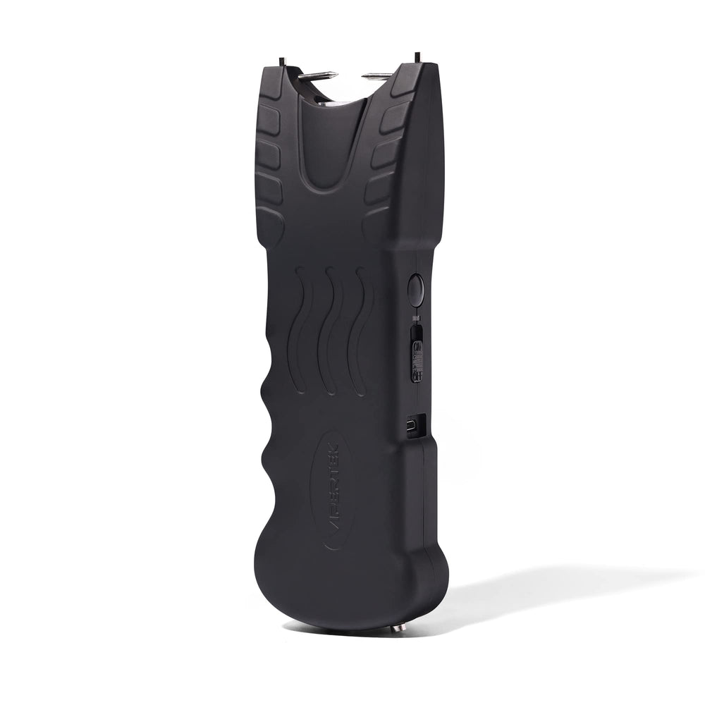VIPERTEK VTS-979 stun gun with LED flashlight for nighttime visibility.