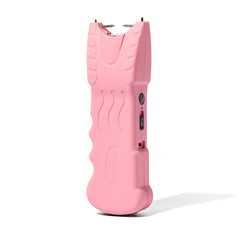 VIPERTEK stun gun with safety pin and LED flashlight in pink for quick defense.