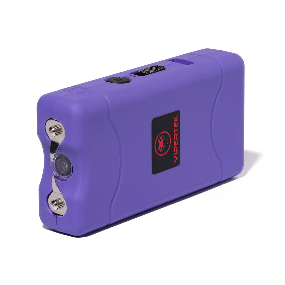 Purple VIPERTEK VTS-880 with LED flashlight illuminated for low-light use.