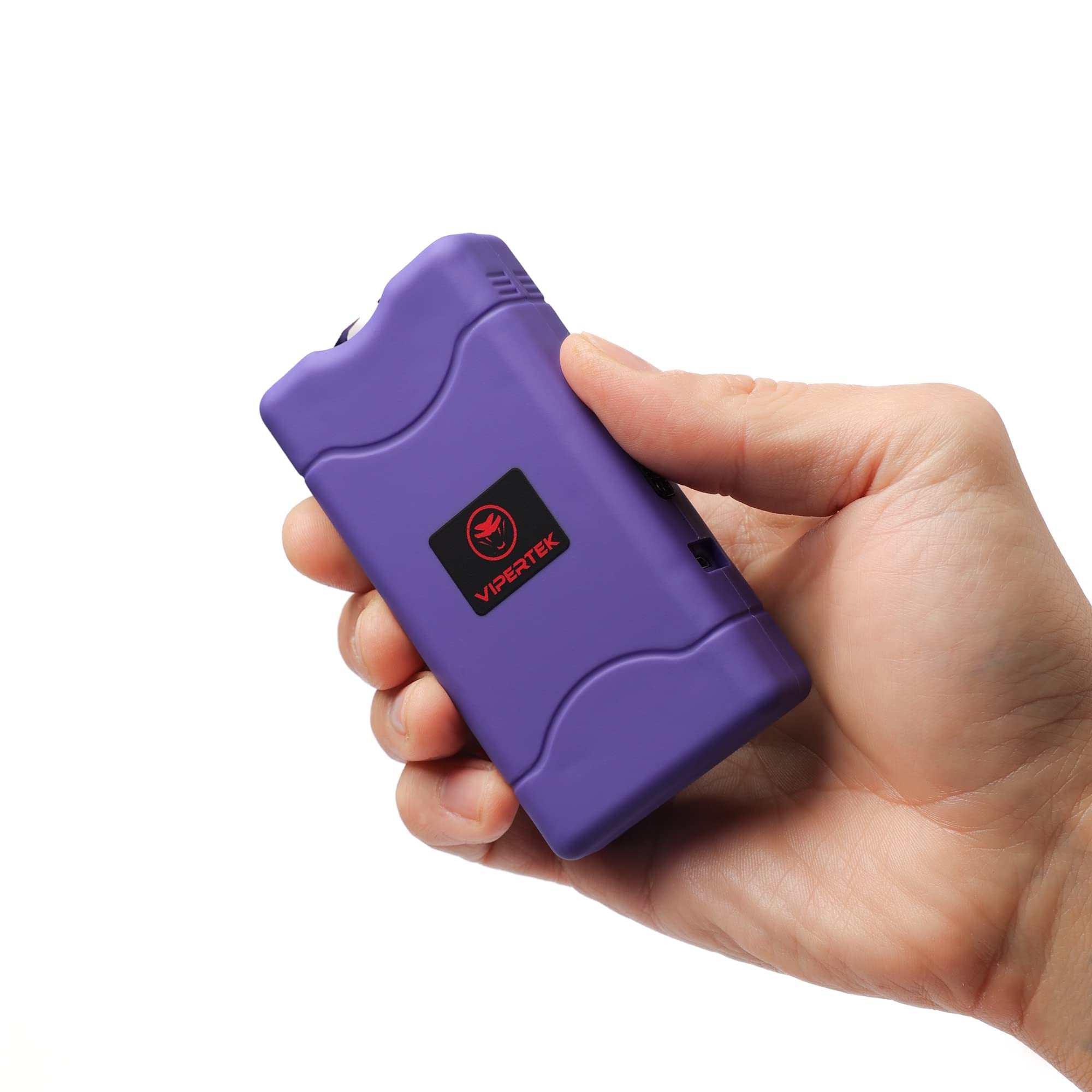 Purple VIPERTEK VTS-880 highlighting internal rechargeable battery design.