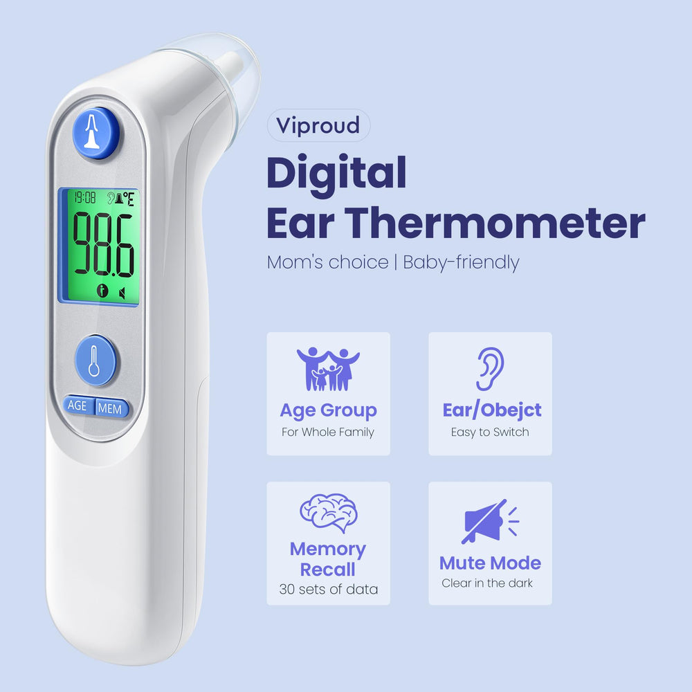 Viproud ear thermometer provides a 1 second reading across ages