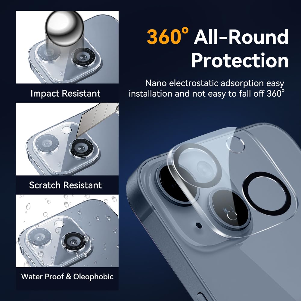 Vipsent lens protector being installed on iPhone 15/14 6.1 for bubble free fit