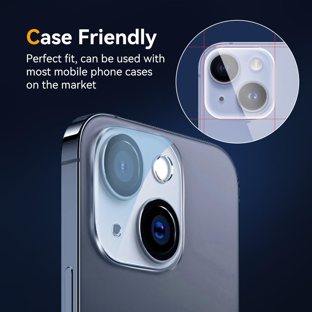 Vipsent 6.7 inch protector installation close up for iPhone 15 Plus 14 Plus