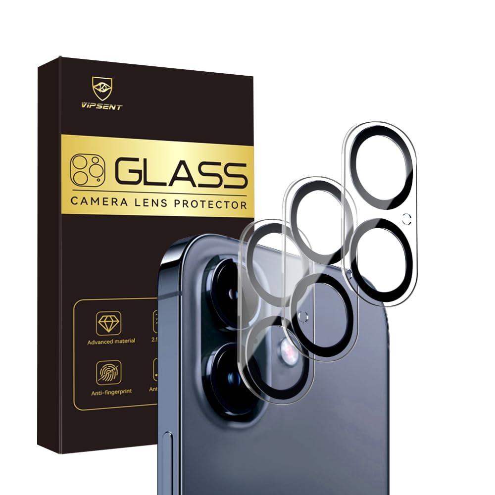 Vipsent 3-pack lens protector for iPhone 16 and iPhone 17 with full lens coverage