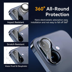 Vipsent lens protector close up on iPhone 16 Plus showing full-coverage design