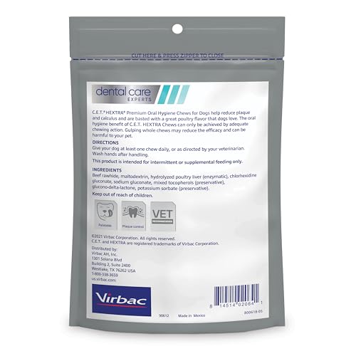 Close-up of the CET HEXtra Premium daily dental chew texture aiding plaque removal.