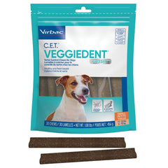 Virbac CET VeggieDent FR3SH chew front view for small dogs clean teeth and freshen breath