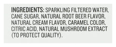 Virgil's Root Beer 4-pack cans, pour into glass, rich foamy head and creamy finish.