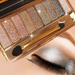 Virtegasas Glitter Eyeshadow Palette with nine colors for vibrant, long-lasting eye looks
