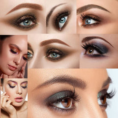 Virtegasas soft matte and glitter shimmers blend smoothly for versatile styles