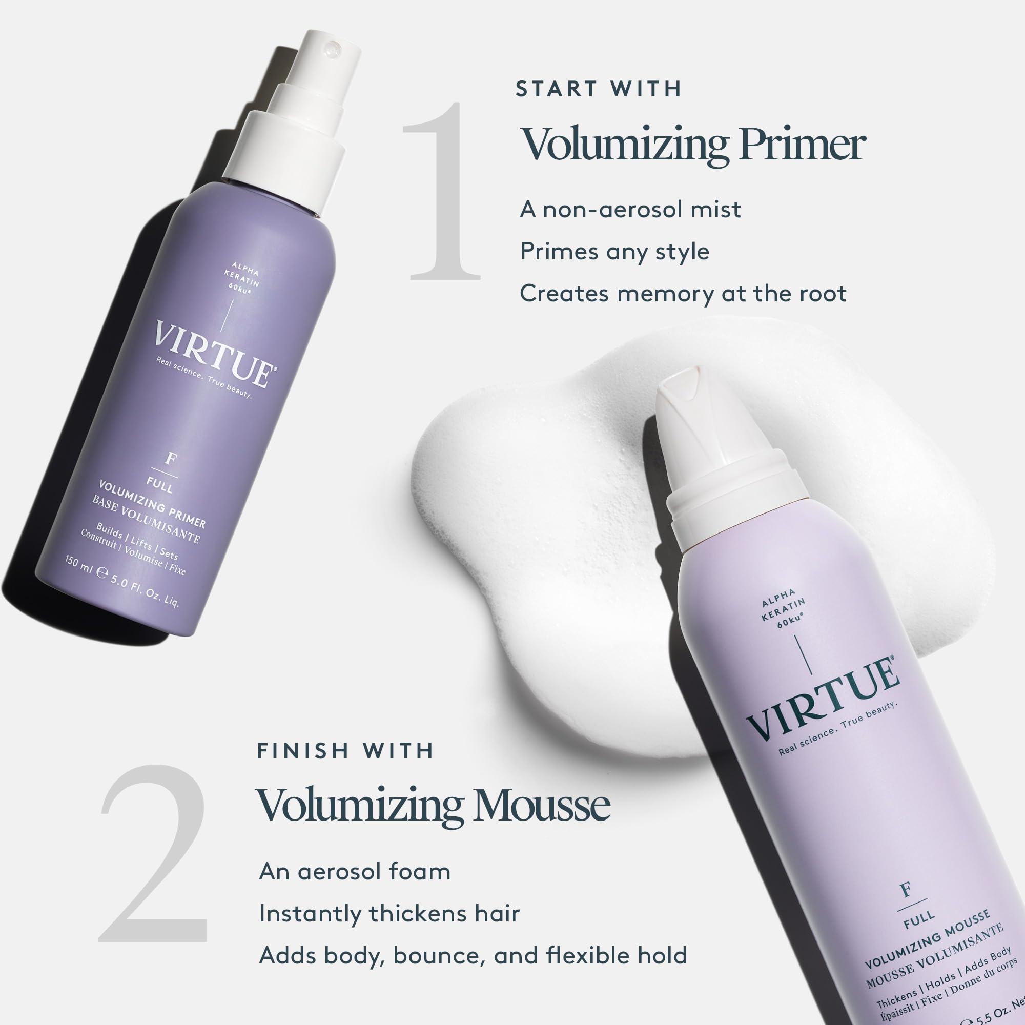 Virtue Baobab Seed-nourish formula bottle reflects hair vitality