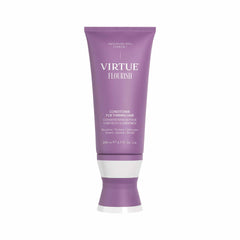 Virtue Flourish conditioner bottle-pump demonstrates easy dispensing for thinning-hair care.