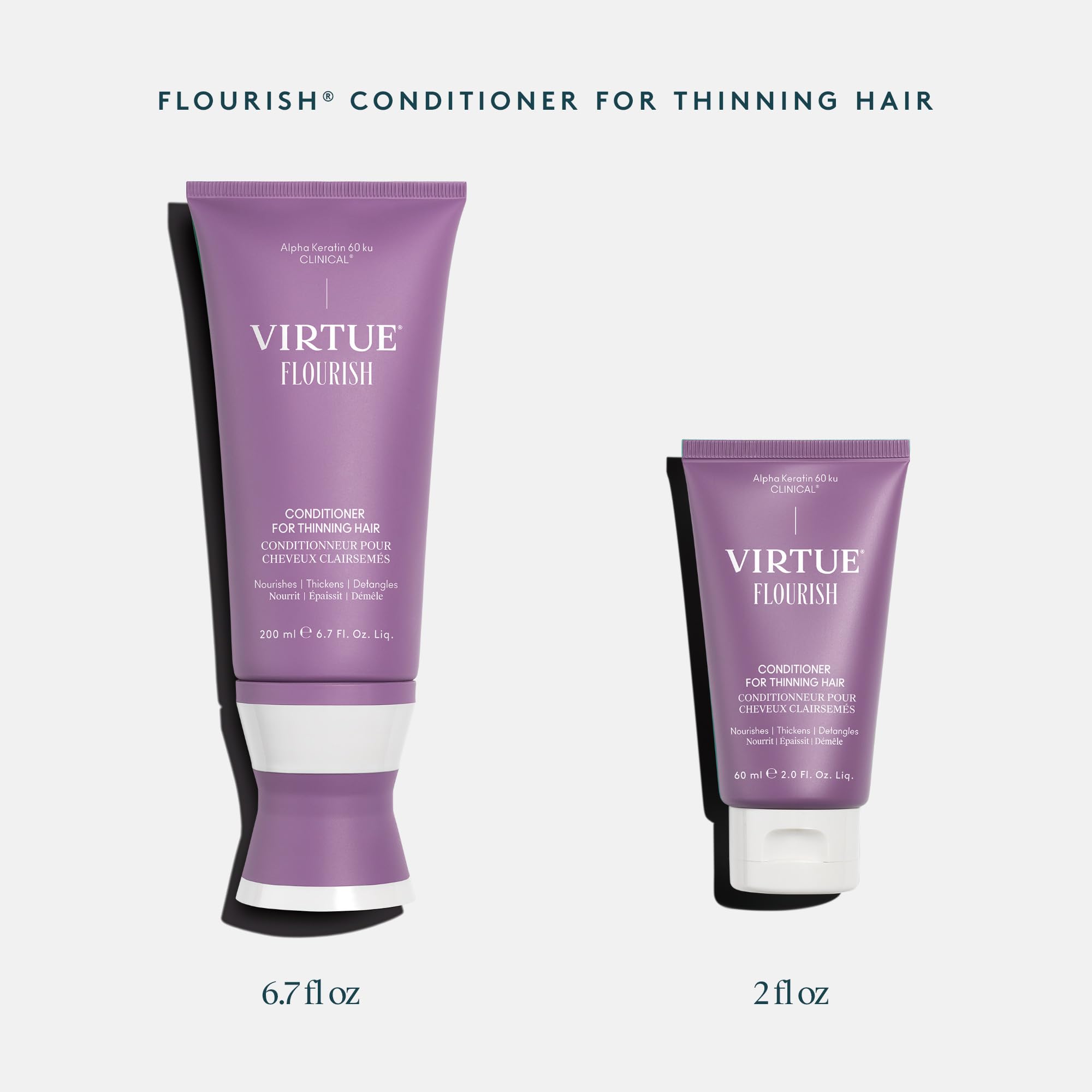 Virtue Flourish conditioner-fragrance-herbal-citrus emphasizes spa-like scent for a refreshing routine.