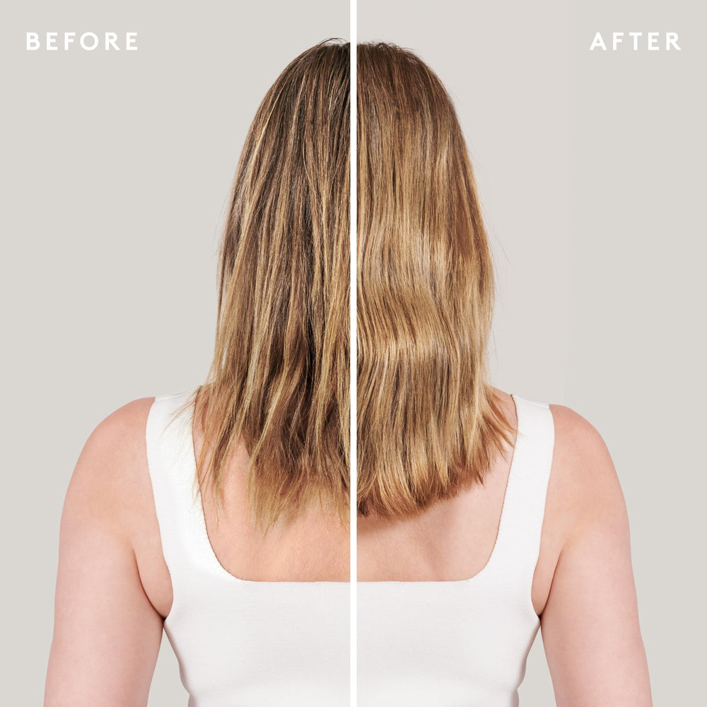 Virtue Flourish conditioner-soft-hair conveys silky, manageable strands after conditioning.