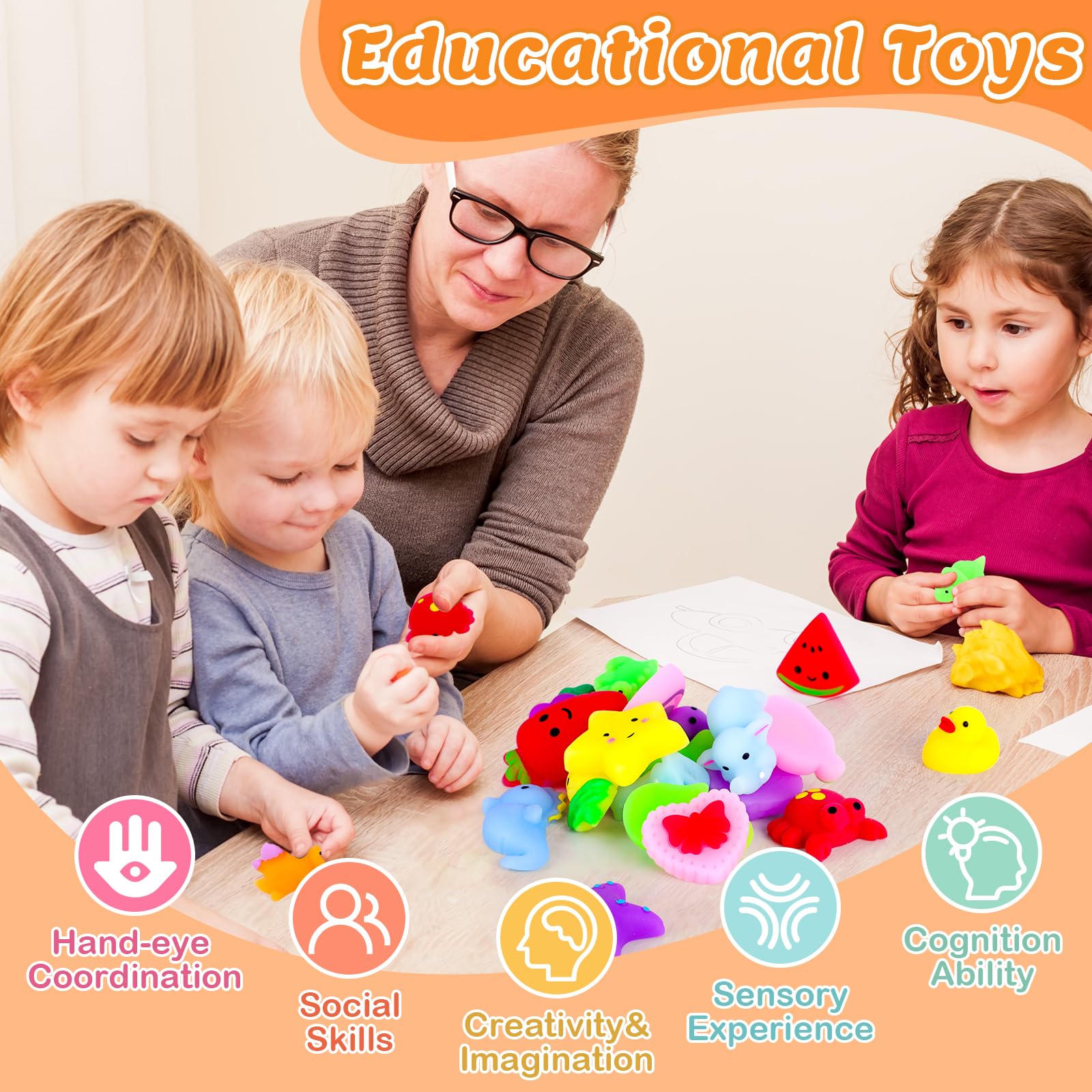 VISCOO unicorn mochi squishy for imaginative play and rewards.