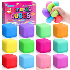 VISCOO 12 pack stress cubes in vibrant colors for focus and calm