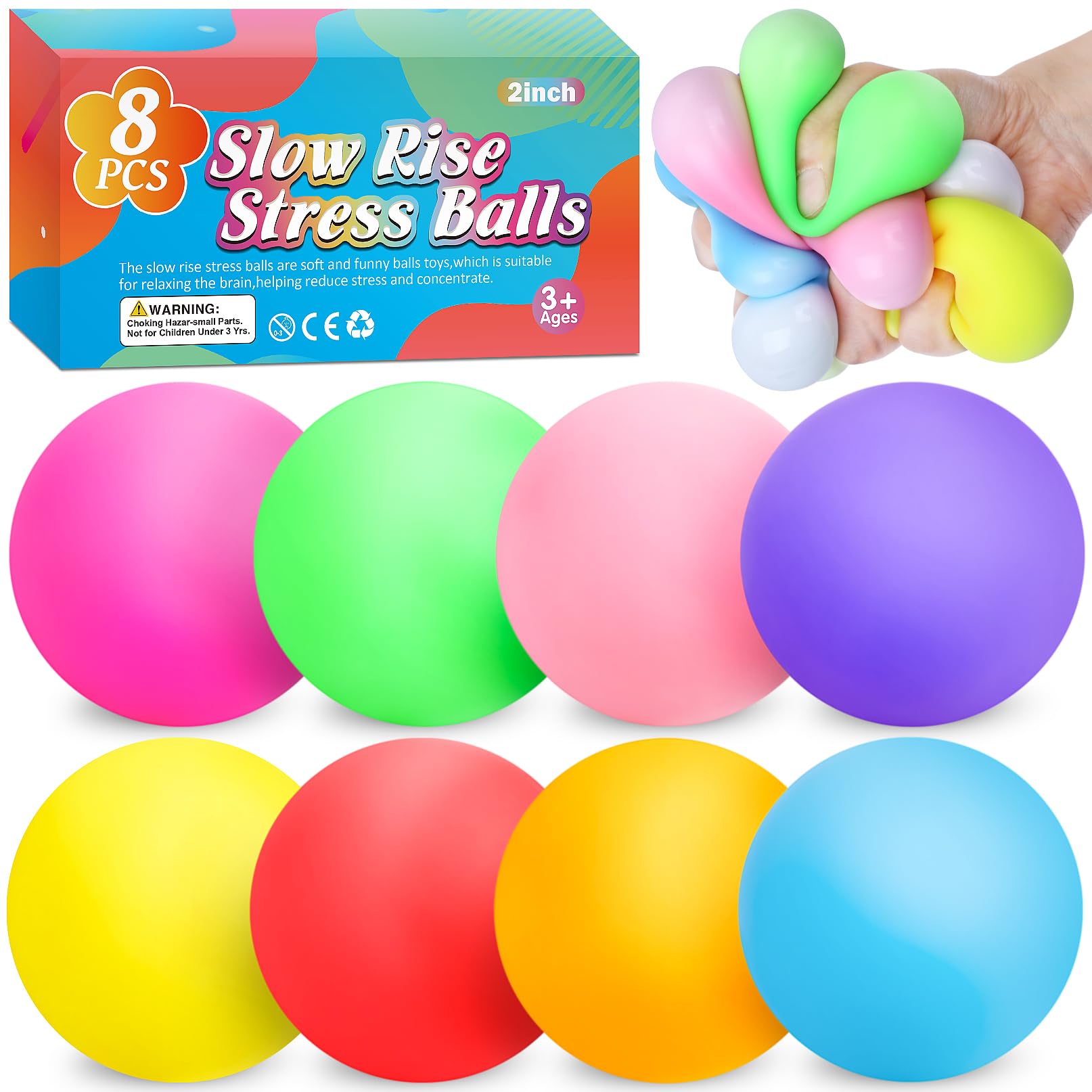 VISCOO 8-pack stress balls gift box for portable relief
