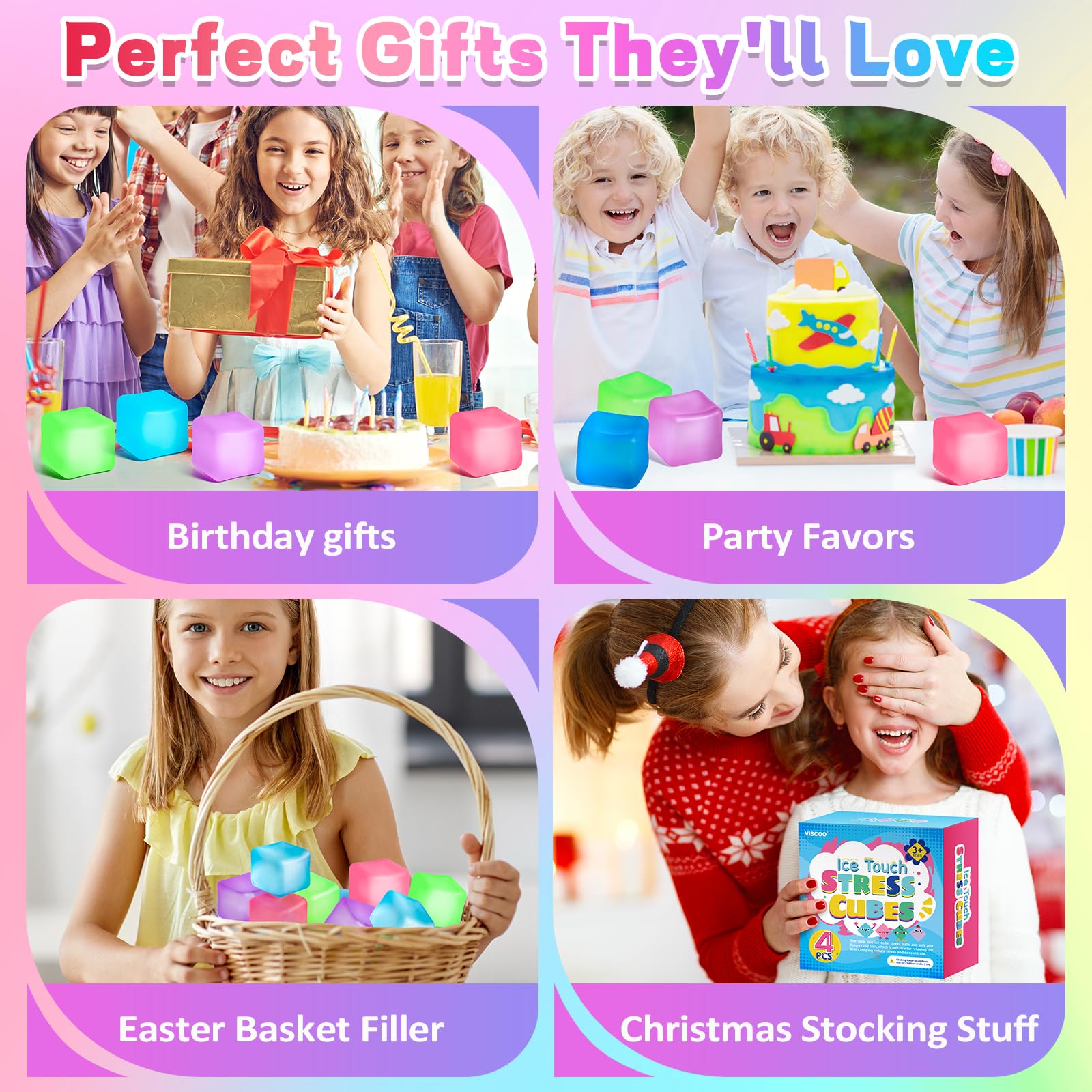 Viscoo gift box setup featuring all colors for party favors and prizes.