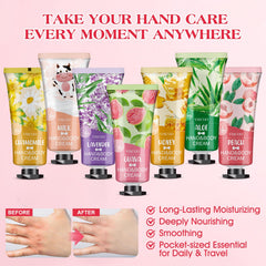VISCOO lavender hand cream highlighting calming fragrance and quick absorption.
